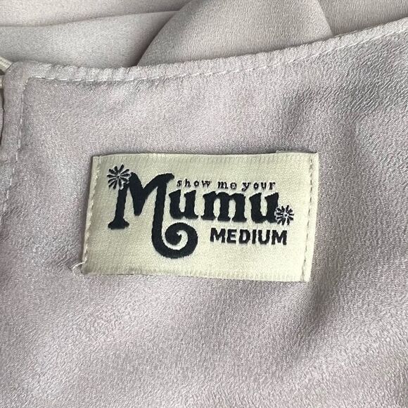 Show Me Your MuMu Lady Long Sleeve Wrap Dress in Show Me The Ring Crisp M - Picture 9 of 16